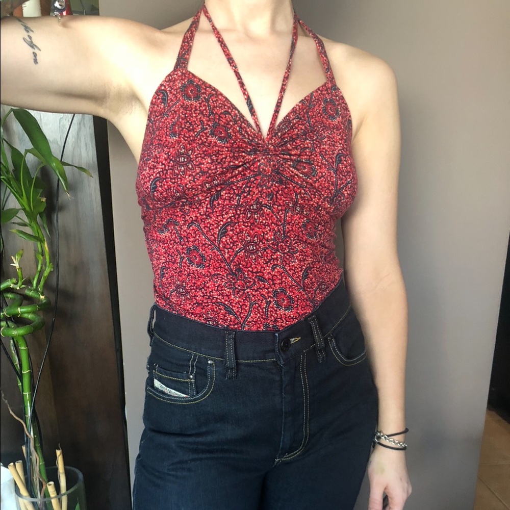 ⬇️$34 Free people boho back tie halter top